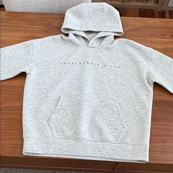 Abercrombie & Fitch YPB Neoknit Active Logo Popover Hoodie Grey Size 15-16 - Picture 4 of 7